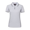 White Grey Ladies Piping Polo Shirts